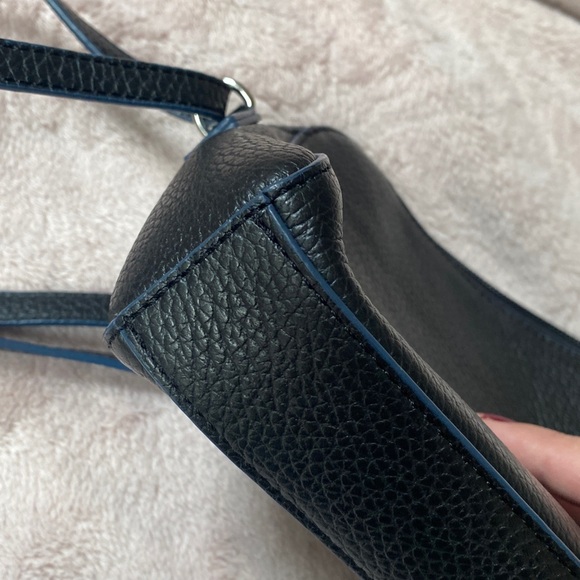 Lodis Navy Leather Crossbody Bag - Picture 7 of 8